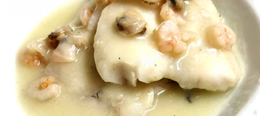 MERLUZA EN SALSA VERDE CON GAMBAS Y CHIRLAS CON Thermomix® TM6 - DON BENITO - BADAJOZ