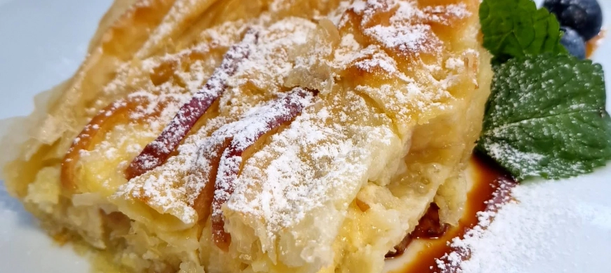 TARTA DE MANZANA CON MASA FILO con Thermomix