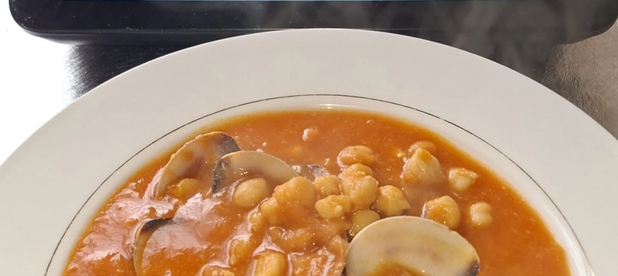 GARBANZOS A LA VONGOLE CON THERMOMIX EN RIBERA DEL FRESNO