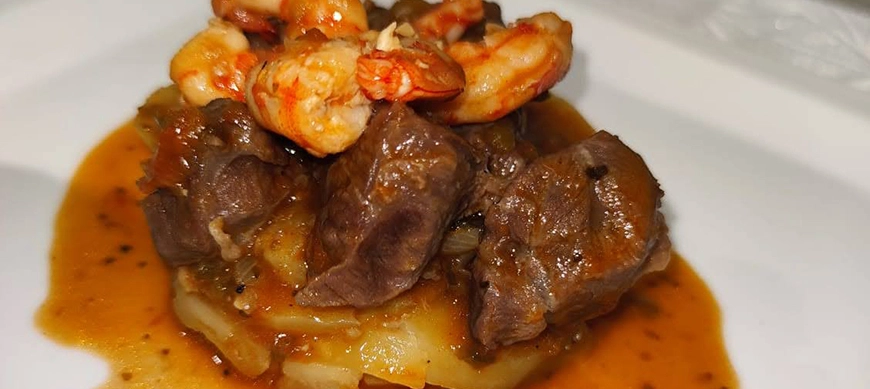 CARRILLERA DE CERDO AL WHISKY CON LANGOSTINOS CON Thermomix® - DON BENITO - BADAJOZ