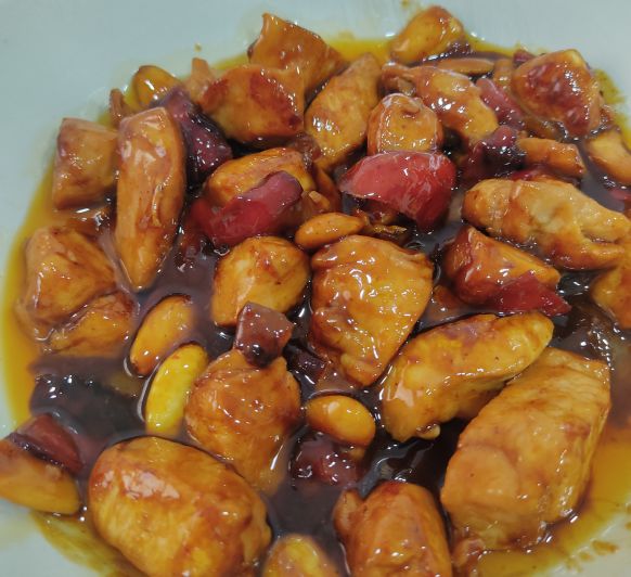 Pollo con verduras y almendras en salsa teriyaki - Don Benito - Badajoz