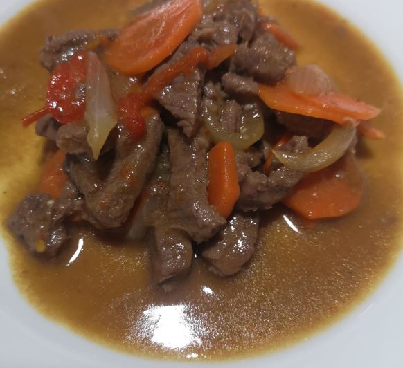 Ternera con salsa de ostras