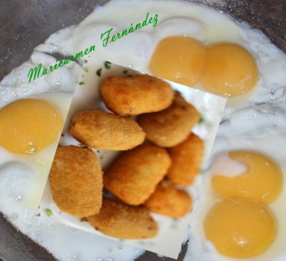 Croquetas de huevos fritos