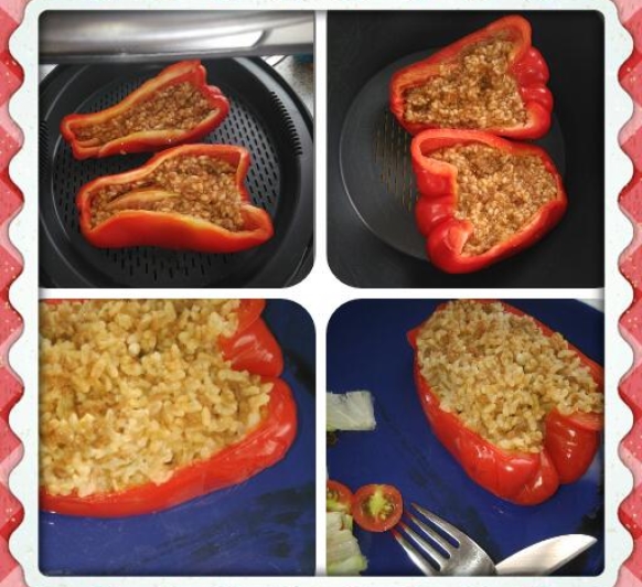 ''Pimientos rellenos de arroz'' con Thermomix® . Badajoz